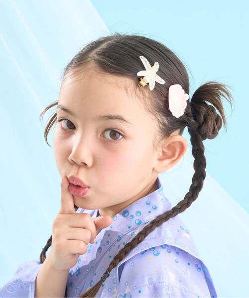 Lycee mine(リセマイン)の「イミテーションパール付きシェルヘアクリップ(2コセット)【子供服】【キッズ】【女の子】(バレッタ/ヘアクリップ・キッズ・オレンジ/ミント/ピンク/レモンイエロー・F)」の14枚目の写真