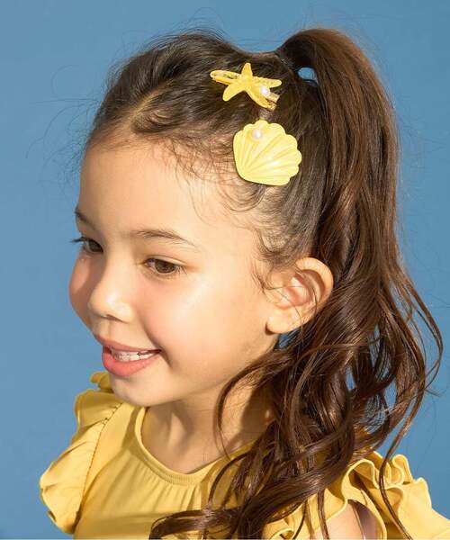 Lycee mine(リセマイン)の「イミテーションパール付きシェルヘアクリップ(2コセット)【子供服】【キッズ】【女の子】(バレッタ/ヘアクリップ・キッズ・オレンジ/ミント/ピンク/レモンイエロー・F)」の17枚目の写真