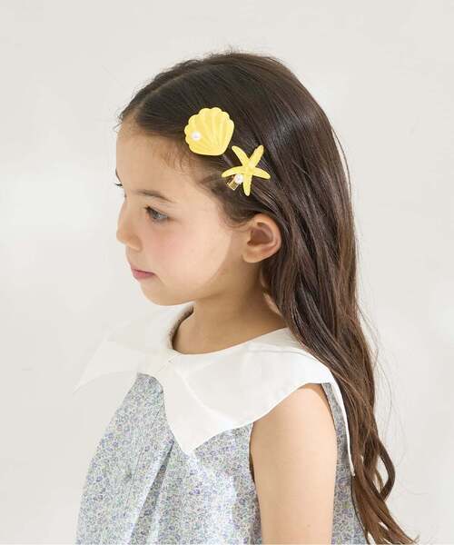 Lycee mine(リセマイン)の「イミテーションパール付きシェルヘアクリップ(2コセット)【子供服】【キッズ】【女の子】(バレッタ/ヘアクリップ・キッズ・オレンジ/ミント/ピンク/レモンイエロー・F)」の18枚目の写真