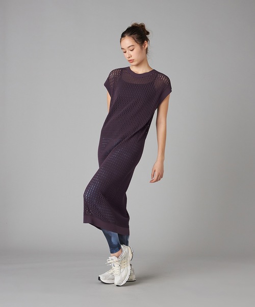 Chacott(チャコット)の「【ノーソイングニット】メッシュニットワンピース(ワンピース・レディース・ブラック/ダークパープル・M)」の11枚目の写真