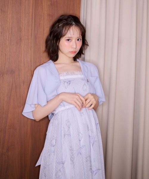 AKB48 倉野尾成美さん着用】ブラウスセットフラワーパターンワンピース
