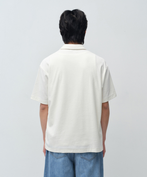 MUSINSA STANDARD（ムシンサスタンダード）の「テリークロス 半袖シャツ [クリーム]（シャツ/ブラウス・メンズ・その他・SMALL/MEDIUM/LARGE/X-LARGE/2XL）」の3枚目の写真