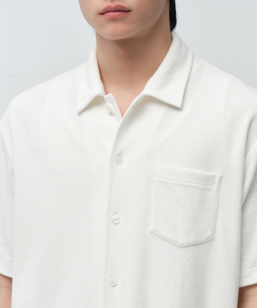 MUSINSA STANDARD（ムシンサスタンダード）の「テリークロス 半袖シャツ [クリーム]（シャツ/ブラウス・メンズ・その他・SMALL/MEDIUM/LARGE/X-LARGE/2XL）」の4枚目の写真