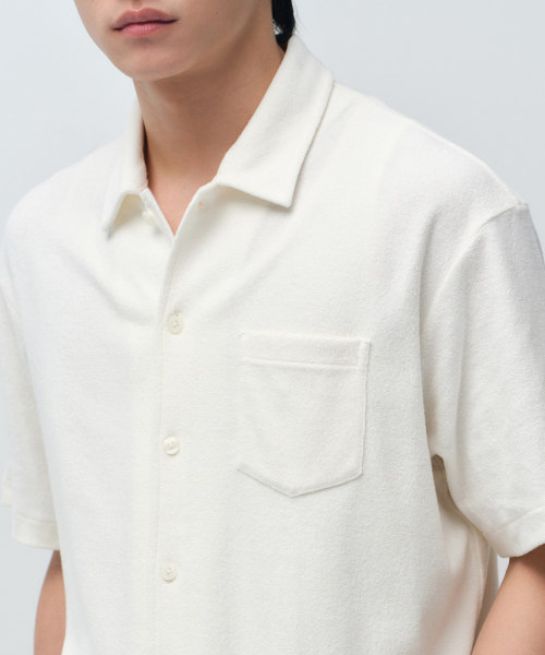 MUSINSA STANDARD（ムシンサスタンダード）の「テリークロス 半袖シャツ [クリーム]（シャツ/ブラウス・メンズ・その他・SMALL/MEDIUM/LARGE/X-LARGE/2XL）」の5枚目の写真