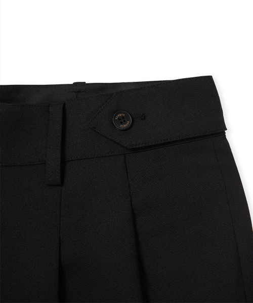 SYNQIA(シンキア)の「ヘリテージアジャスタブルツーピンタックトラウザー ブラック(スラックス・メンズ・その他・LARGE/MEDIUM/SMALL)」の6枚目の写真