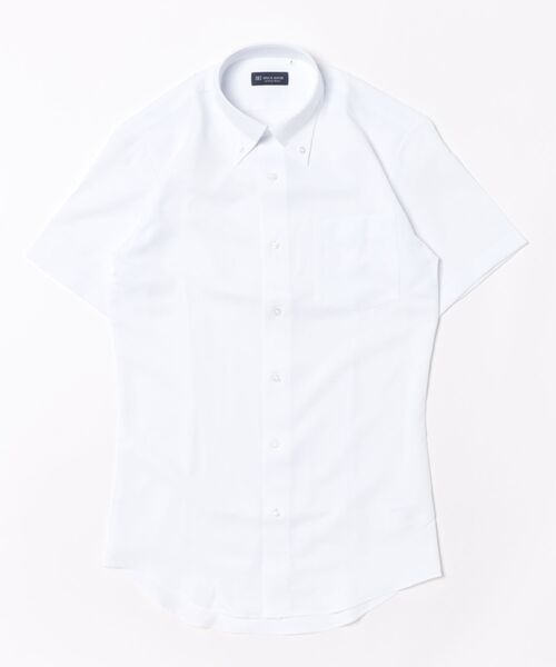 TOKYO SHIRTS(トウキョウシャツ)の「【吸水速乾】【COFREX】形態安定ノンアイロン ボタンダウン 半袖ビジネスワイシャツ(ビジネスシャツ・メンズ・ホワイト・首回り37cm/首回り39cm/首回り41cm/首回り42cm/首回り43cm)」の7枚目の写真
