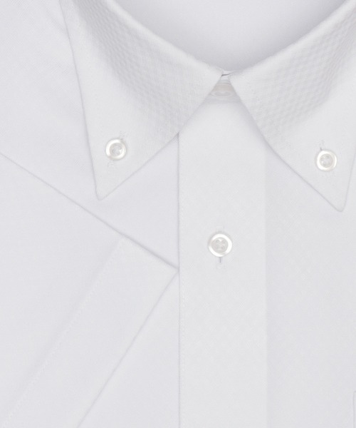TOKYO SHIRTS(トウキョウシャツ)の「【吸水速乾】【COFREX】形態安定ノンアイロン ボタンダウン 半袖ビジネスワイシャツ(ビジネスシャツ・メンズ・ホワイト・首回り37cm/首回り39cm/首回り41cm/首回り42cm/首回り43cm)」の4枚目の写真