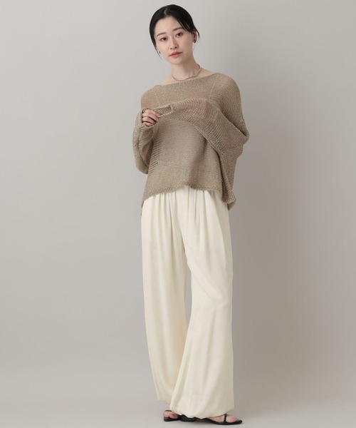 A part by（アパートバイ）の「リネンコンバルーンパンツ（その他パンツ・レディース・オフホワイト/ブラック・SMALL/MEDIUM）」の3枚目の写真