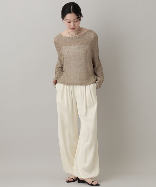 A part by（アパートバイ）の「リネンコンバルーンパンツ（その他パンツ・レディース・オフホワイト/ブラック・SMALL/MEDIUM）」の4枚目の写真