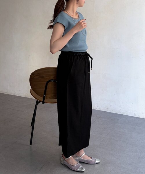 Chez toi(シェトワ)の「リネンライクウエストテープナロースカート(スカート・レディース・レッド系その他/ベージュ/ブラック・FREE)」の20枚目の写真