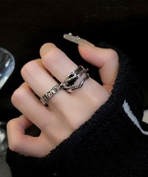 LUGG NAGG（ラグナグ）の「【446676】ブラックポイントリング2個セット(RZ)（リング）」