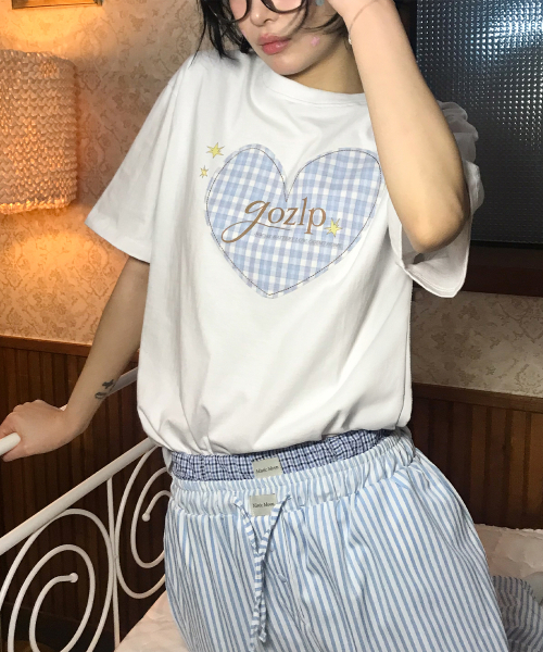 MISTIC MOON（ミスティック・ムーン）の「[単独カラー] ゴジップハートパッチTシャツ (ミント)（Tシャツ/カットソー・レディース・ミント・FREE）」の8枚目の写真