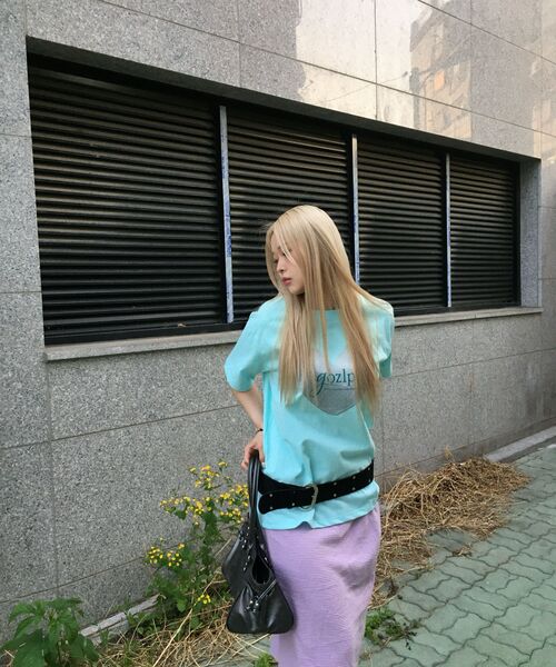 MISTIC MOON（ミスティック・ムーン）の「[単独カラー] ゴジップハートパッチTシャツ (ミント)（Tシャツ/カットソー・レディース・ミント・FREE）」の5枚目の写真