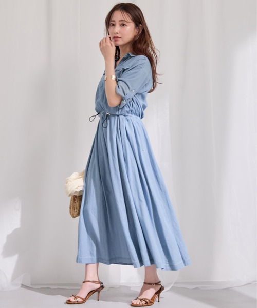 COHINA(コヒナ)の「ライトデニムドロストシャツワンピース 【低身長・小柄女性】(シャツワンピース・レディース・インディゴブルー/ライトインディゴブルー・SHORT/REGULAR)」の21枚目の写真