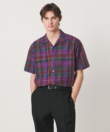 UNITED ARROWS | コットン/リネン ダークマドラスチェック オープンカラーシャツ(シャツ/ブラウス)