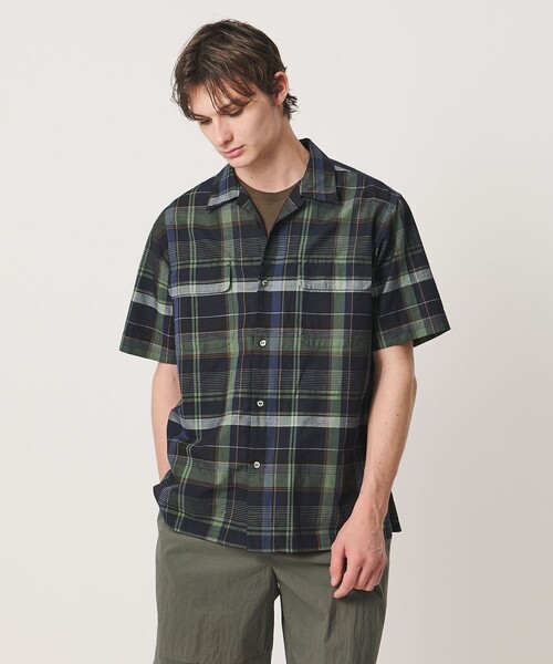 UNITED ARROWS(ユナイテッドアローズ)の「コットン/リネン ダークマドラスチェック オープンカラーシャツ(シャツ/ブラウス・メンズ・パープル/ブラック・S/M/L/XL)」の20枚目の写真