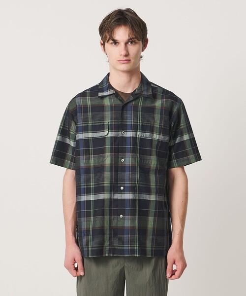 UNITED ARROWS(ユナイテッドアローズ)の「コットン/リネン ダークマドラスチェック オープンカラーシャツ(シャツ/ブラウス・メンズ・パープル/ブラック・S/M/L/XL)」の18枚目の写真