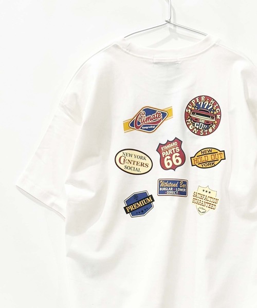 THE CASUAL(カジュアル)の「ステッカープリント オーバーサイズ Tシャツ(Tシャツ/カットソー・キッズ・ホワイト系その他2/チャコール/ホワイト系その他/オレンジ/ブラック系その他/ミント/ブラック/オフホワイト/ベージュ・160cm/150cm/140cm/130cm/120cm/110cm)」の20枚目の写真
