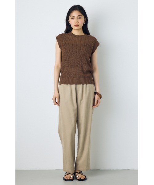 AZUL by moussy(アズールバイマウジー)の「【身長/骨格別着用画像あり】畔編みノースリーブトップス サマーニットトップス シアートップス 春服 夏服 秋服 透け感 メッシュトップス(ニット/セーター・レディース・ブラウン/レッド/ブラック/オフホワイト・MEDIUM/SMALL)」の20枚目の写真