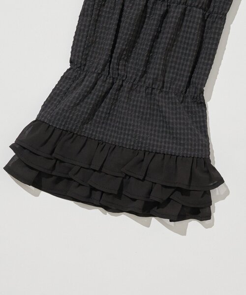 CIAOPANIC TYPY（チャオパニックティピー）の「【KIDS】ぽこぽこギンガム裾フリルティアードパンツ(ZOZO限定)（その他パンツ・キッズ・チャコールグレー/ブラウン・110/130/150）」の14枚目の写真