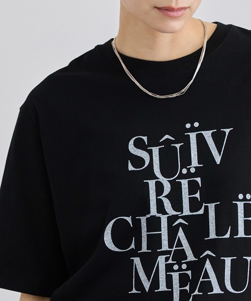 SALON adam et rope'（サロン アダム エ ロペ）の「VoyageurロゴプリントT（Tシャツ/カットソー・レディース・オフホワイト/ブラック・FREE）」の10枚目の写真