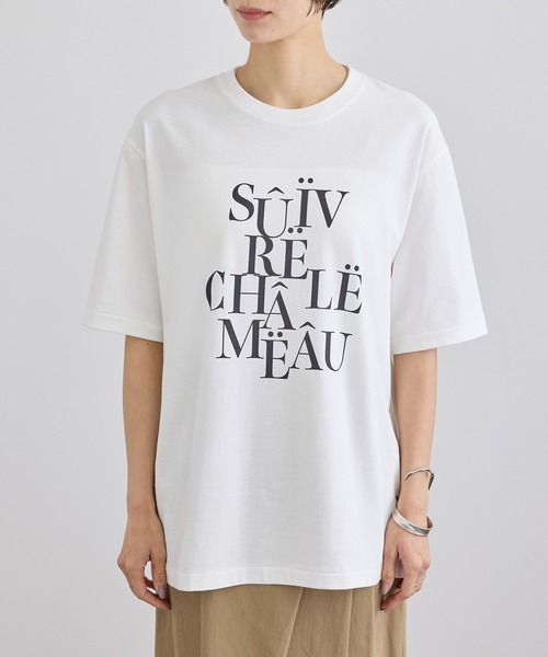 SALON adam et rope'（サロン アダム エ ロペ）の「VoyageurロゴプリントT（Tシャツ/カットソー・レディース・オフホワイト/ブラック・FREE）」の12枚目の写真
