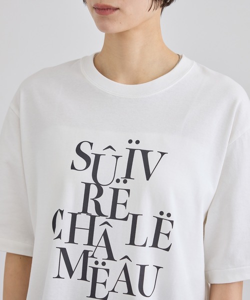 SALON adam et rope'（サロン アダム エ ロペ）の「VoyageurロゴプリントT（Tシャツ/カットソー・レディース・オフホワイト/ブラック・FREE）」の15枚目の写真