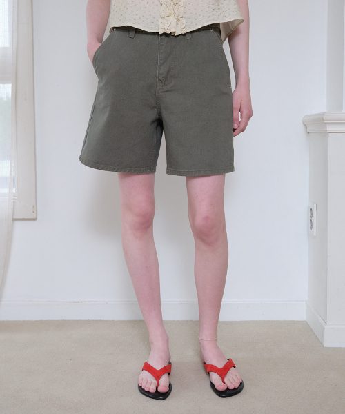 FRIVER07（フリバー07）の「Washed cargo denim shorts [FRSP08SP01]_Khaki（その他パンツ・レディース・カーキ・MEDIUM/SMALL）」の2枚目の写真