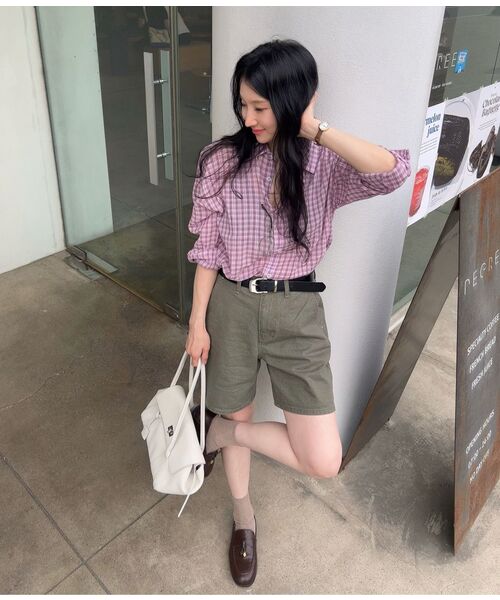 FRIVER07（フリバー07）の「Washed cargo denim shorts [FRSP08SP01]_Khaki（その他パンツ・レディース・カーキ・MEDIUM/SMALL）」の3枚目の写真
