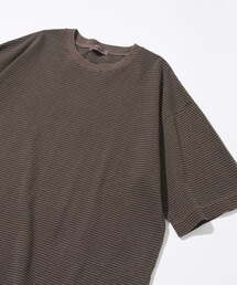 ピグメント加工 ピンボーダー リラックスフィットTシャツ