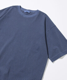 ピグメント加工 ピンボーダー リラックスフィットTシャツ