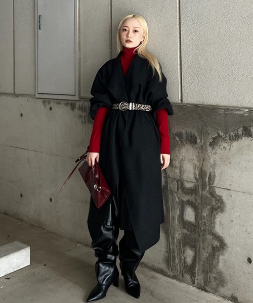 Ameri(アメリ)の「BOLD BUCKLE WIDE BELT(ベルト・レディース・マルチ/ブラウン/ブラック・FREE)」の11枚目の写真
