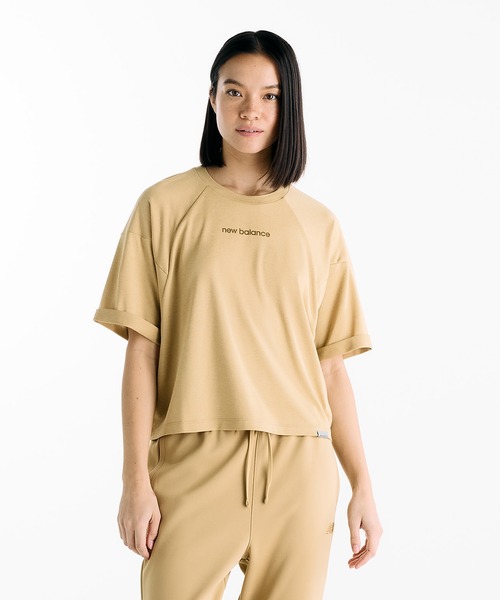 NEW BALANCE(ニューバランス)の「NBロゴTシャツ(Tシャツ/カットソー・レディース・ブルーグレー/ライトピンク/ライトブラウン・X-LARGE/LARGE/MEDIUM/SMALL)」の3枚目の写真