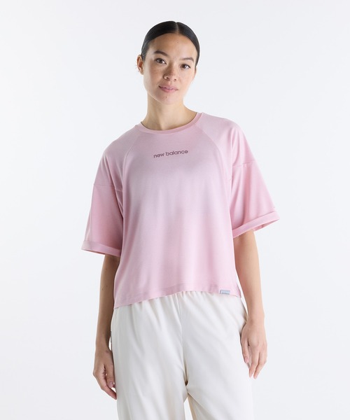 NEW BALANCE(ニューバランス)の「NBロゴTシャツ(Tシャツ/カットソー・レディース・ブルーグレー/ライトピンク/ライトブラウン・X-LARGE/LARGE/MEDIUM/SMALL)」の7枚目の写真