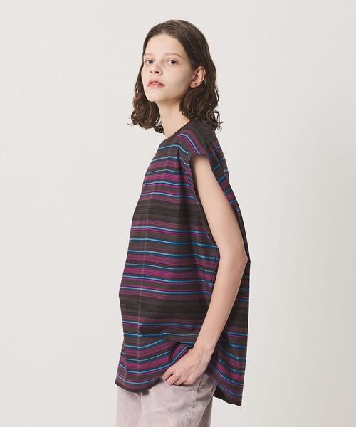 California General Store（California General Store）の「＜CGS.＞マルチ ボーダー ノースリーブ Tシャツ（Tシャツ/カットソー・メンズ・ダークグレー・S/M/L）」の3枚目の写真