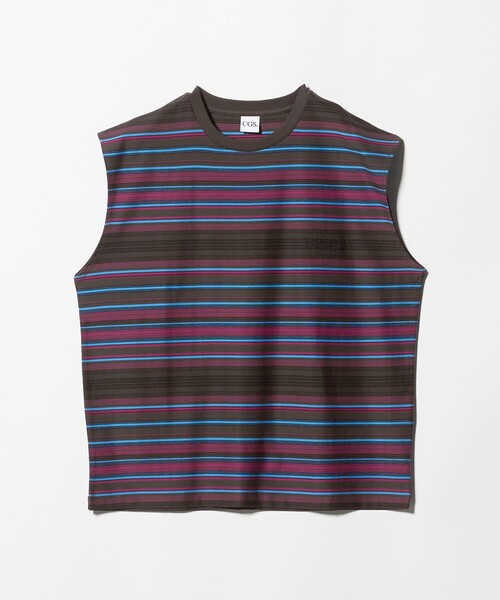 California General Store（California General Store）の「＜CGS.＞マルチ ボーダー ノースリーブ Tシャツ（Tシャツ/カットソー・メンズ・ダークグレー・S/M/L）」の9枚目の写真