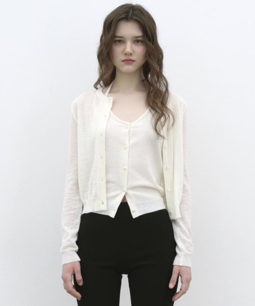 SO IR(ソイール)の「MOHAIR BASIC CARDIGAN - IVORY(カーディガン/ボレロ・レディース・その他・FREE)」の1枚目の写真