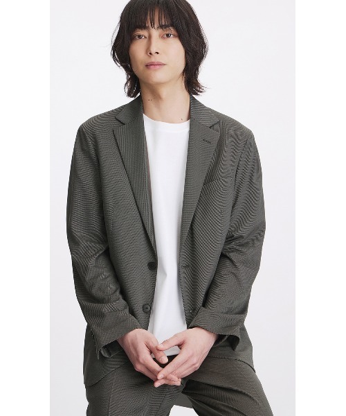AOYAMA(アオヤマ)の「スタイリッシュジャケット【涼】【秒乾】【#すごジャケ】【セットアップ着用可】(スーツジャケット・メンズ・ネイビー/チャコールグレー・L/M)」の1枚目の写真