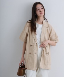 麻綿半袖シャツジャケット