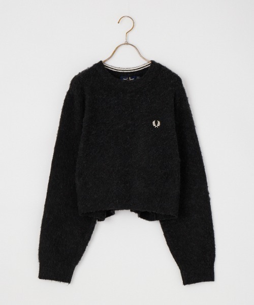 FRED PERRY（フレッドペリー）の「【WEB先行予約】[FRED PERRY/フレッドペリー] 別注 ワンポイントロゴ刺繍 クロップド丈 シャギーニットプルオーバー（ニット/セーター・レディース・オートミール/サックスブルー/チャコール・8/10）」の19枚目の写真