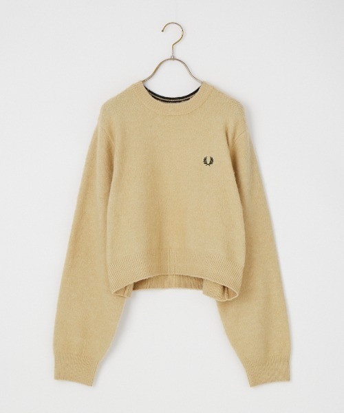 FRED PERRY（フレッドペリー）の「【WEB先行予約】[FRED PERRY/フレッドペリー] 別注 ワンポイントロゴ刺繍 クロップド丈 シャギーニットプルオーバー（ニット/セーター・レディース・オートミール/サックスブルー/チャコール・8/10）」の20枚目の写真