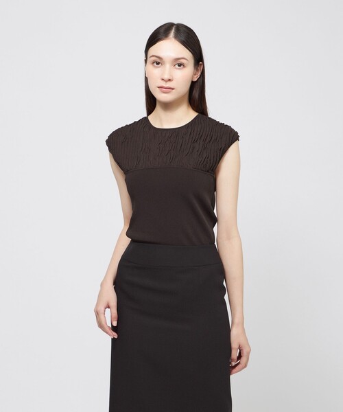 EPOCA(エポカ)の「レーヨンストレッチ ノースリーブニットプルオーバー(Tシャツ/カットソー・レディース・ピンク系その他2/ホワイト/ブラウン系その他5・40)」の2枚目の写真