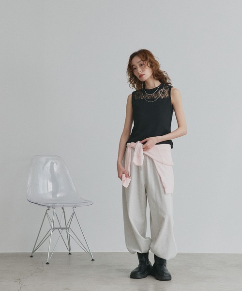 ad thie(アドティエ)の「プチハイネック レース リブ タンクトップ(Tシャツ/カットソー・レディース・ブラック/オフホワイト・LARGE/MEDIUM)」の16枚目の写真