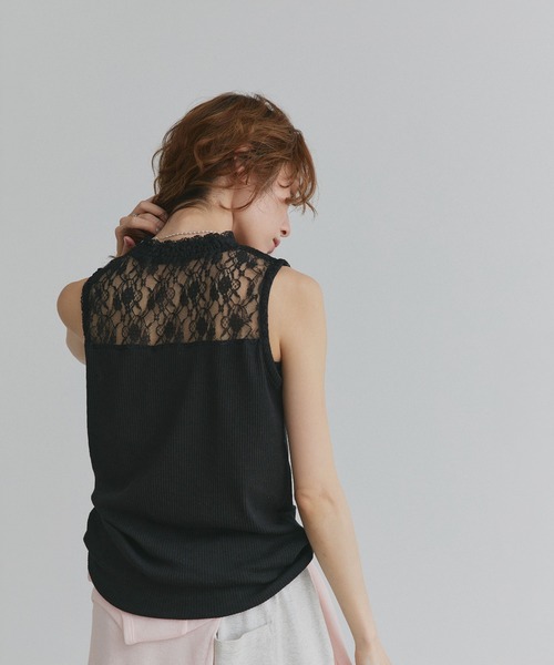 ad thie(アドティエ)の「プチハイネック レース リブ タンクトップ(Tシャツ/カットソー・レディース・ブラック/オフホワイト・LARGE/MEDIUM)」の19枚目の写真