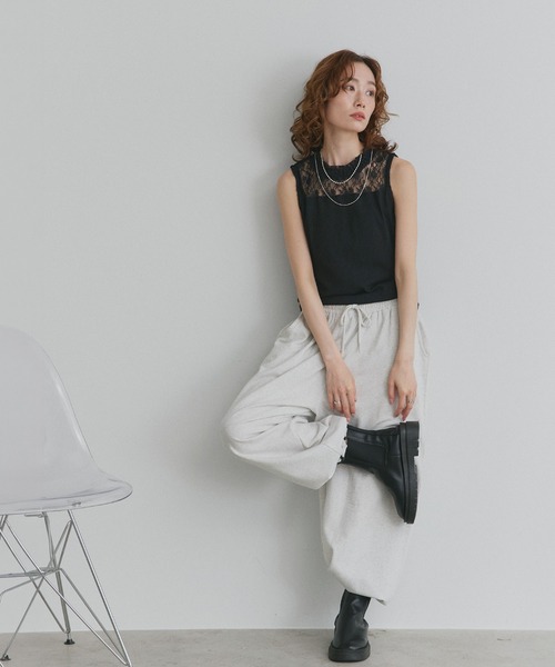 ad thie(アドティエ)の「プチハイネック レース リブ タンクトップ(Tシャツ/カットソー・レディース・ブラック/オフホワイト・LARGE/MEDIUM)」の21枚目の写真