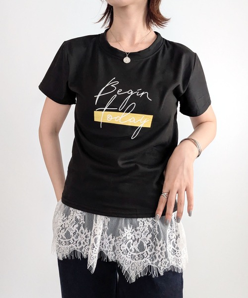 styiro（スタイロ）の「ロゴプリント 半袖Tシャツ 大人カジュアル（Tシャツ/カットソー・レディース・ホワイト/グレー/ブラック・L/M）」の2枚目の写真