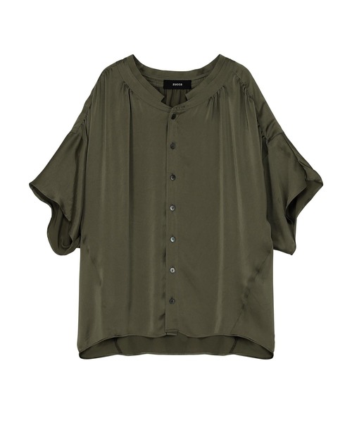 ZUCCa(ズッカ)の「SOFT PE SATIN / シャツ(シャツ/ブラウス・レディース・カーキ・M size)」の1枚目の写真