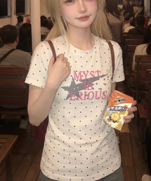 HALEY PESCA/ドット柄スターロゴプリントTシャツ
