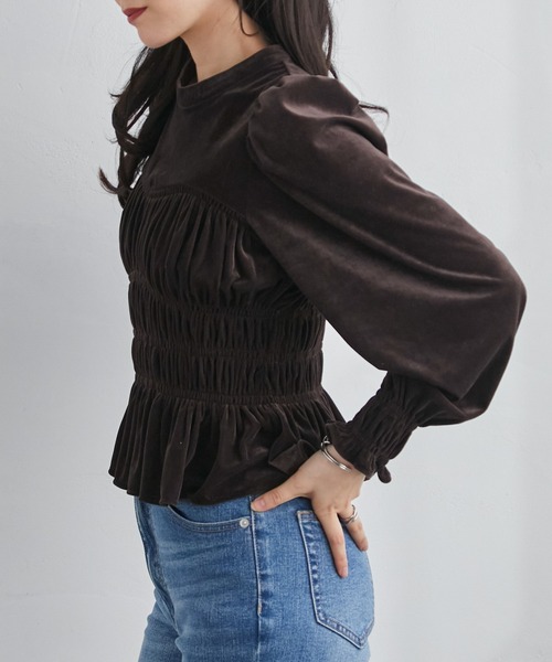 RANAN（ラナン）の「ベロアシャーリングブラウス（シャツ/ブラウス・レディース・ブラウン/ブラック・M/LL/L）」の20枚目の写真