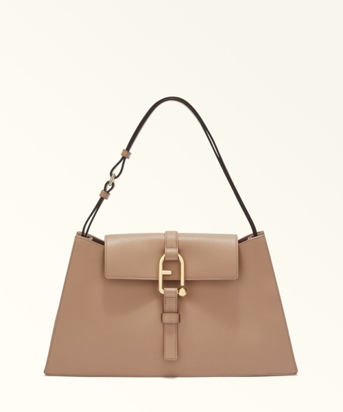 FURLA(フルラ)の「フルラ ヌヴォラ (Furla Nuvola) ショルダーバッグ L(ハンドバッグ・レディース・グレイッシュベージュ/ホワイト/ブラック・ONE SIZE)」の3枚目の写真